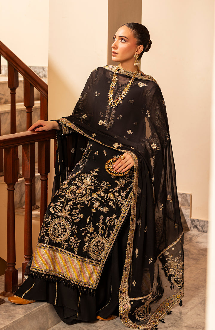 Side pose of model showing Aylin Dusky formal dress for evening wear